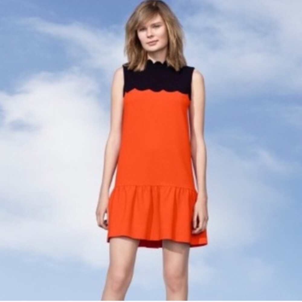 Victoria Beckham for Target Orange and Black Midi Dress